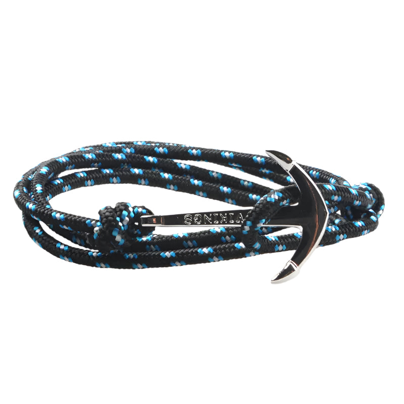 Nautical-style bracelet with anchor design on a white background.